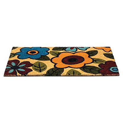 Notrax, Retro Flower, Vinyl-Backed Natural Coir Doormat
