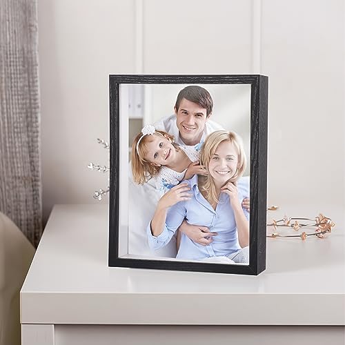 Shadow Box Frame 8x10 - 3 Pack Wood Deep Shadowbox with Glass Shadow Boxes Display Cases Suitable for Photos, Dried Flowers, Handicrafts Picture Frames for Wall (Black) - size: 8x10-3pcs-black