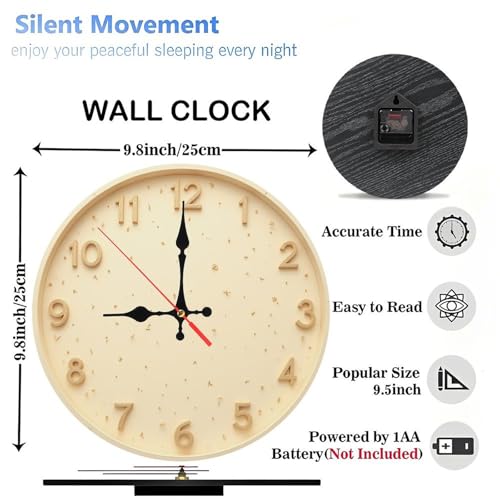 Sleek Minimalist Natural Wooden Wall Clock 25cm*25cm