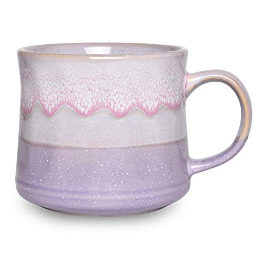 Bosmarlin Large Ceramic Coffee Mug, Big Tea Cup, 7 Colors to Choose, 21 Oz, Dishwasher and Microwave Safe, 1 PCS (Purple) - color: Purple