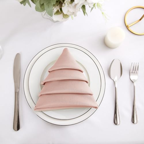 Bailarina Cloth Napkins Set of 80,17x17 inches Dinner Napkins Cloth Washable,Polyester Square Table Cloth Napkin Bulk with Hemmed Edges Ideal for Banquets, Parties and Weddings-Dusty Pink - color: Dusty Pink