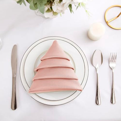 Bailarina Cloth Napkins Set of 80,17x17 inches Dinner Napkins Cloth Washable,Polyester Square Table Cloth Napkin Bulk with Hemmed Edges Ideal for Banquets, Parties and Weddings-Dusty Pink - color: Dusty Pink