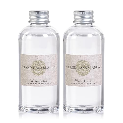 Zodax Casablanca Porcelain Diffuser Refills, 3.38 oz, 2-Pack - Water Lotus | Set of 2 diffuser refills, Clean aquatic floral and herbal fragrance, Home fragrance oil diffuser refills - size: 6.76 oz