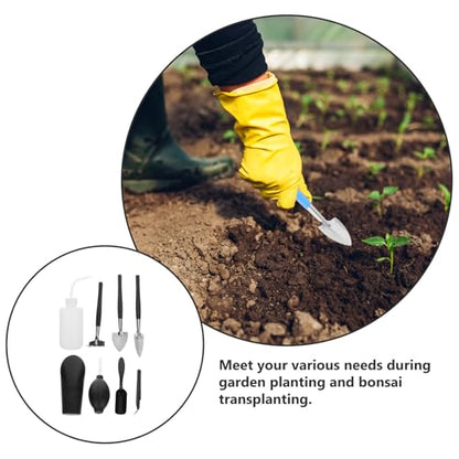 HOMSFOU 8pcs Mini Garden Tool Set for Succulent and Indoor Plant Transplanting, Soil Digging Trowel and Potting Shovel Gardening Tools for Flower Arrangement and Bonsai Care