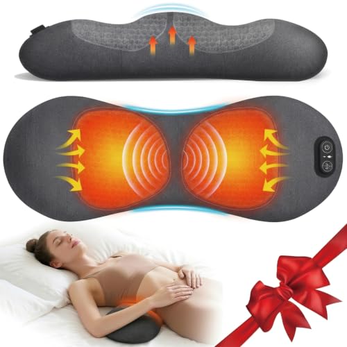 CHANCEE Cordless Electric 3 in 1 Lumbar Support Pillow with Heat (Grey) | Triple Fusion Back Massager for Lower Back Pain Relief,Soothing Massage & Spinal Traction, Using for Chair, Car & Bed - color: Grey
