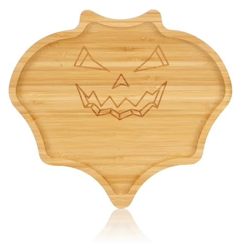 WILLKOMMEN Bat Shaped Charcuterie Board, Serving Platter, Bamboo Serving Tray 10" x 9" for Party Child Spooky Cheese Appetizer Board Serving Dishes Plate for Snacks, Candy, Cookies - color: Bat Shape