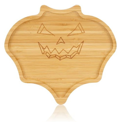 WILLKOMMEN Bat Shaped Charcuterie Board, Serving Platter, Bamboo Serving Tray 10" x 9" for Party Child Spooky Cheese Appetizer Board Serving Dishes Plate for Snacks, Candy, Cookies - color: Bat Shape