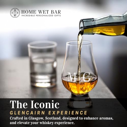 GLENCAIRN Personalized Whisky Glass - Custom Laser Engraved by Home Wet Bar | Perfect Glasses for the Current or Aspiring Whiskey Connoisseur, Set of 2