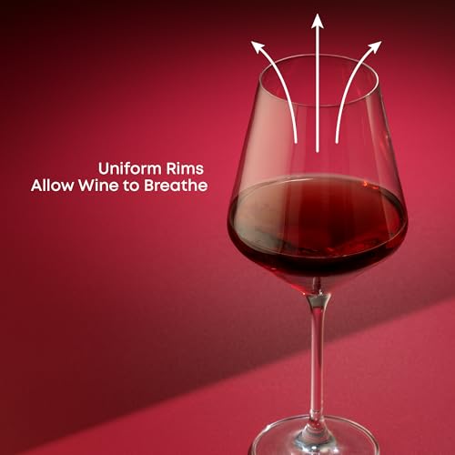 JoyJolt Layla Italian Red Wine Glasses, Set of 4, 17 oz Clear – Made in Europe - style: Red Wine Glasses