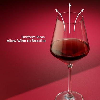JoyJolt Layla Italian Red Wine Glasses, Set of 4, 17 oz Clear – Made in Europe - style: Red Wine Glasses