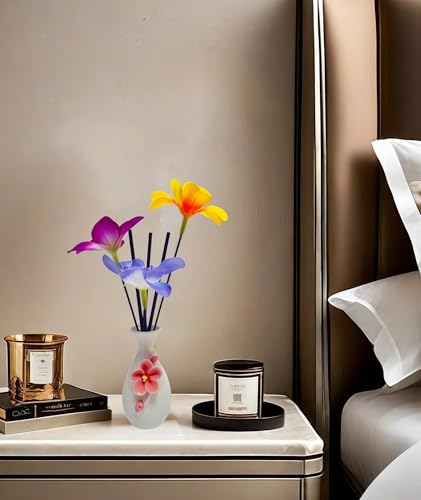 Ceramic Reed Diffuser Kit - Desktop Decorative Vase-Small and Exquisite 2oz | Suitable for essential oil diffusion, home decoration, and female office desk accessories,ceramic vase