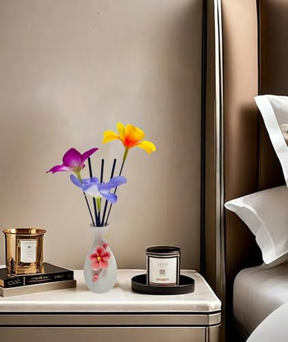 Ceramic Reed Diffuser Kit - Desktop Decorative Vase-Small and Exquisite 2oz | Suitable for essential oil diffusion, home decoration, and female office desk accessories,ceramic vase