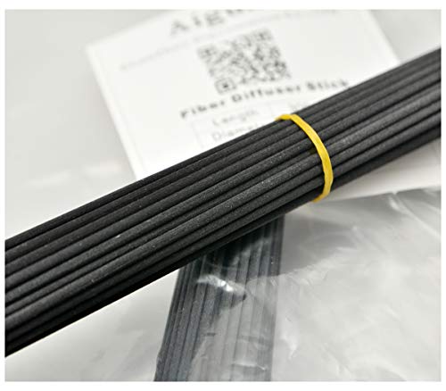 50 Pieces Fiber Reed Diffuser Replacement Refill Sticks for Aroma Fragrance (Black, 8" x3mm) - color: Black, size: 8"x3mm