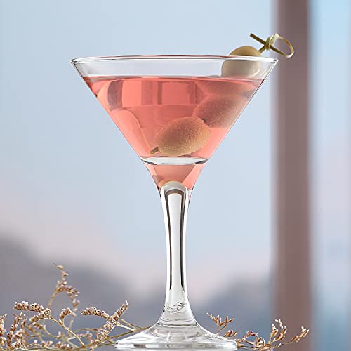 LAV Martini Glasses Set of 4 - Martini Cocktail Glass Set 6 oz - Cosmopolitan Glasses for Elegant Cocktails - Classic Cocktail Glasses with Chic Design for Home Parties - style: Fine