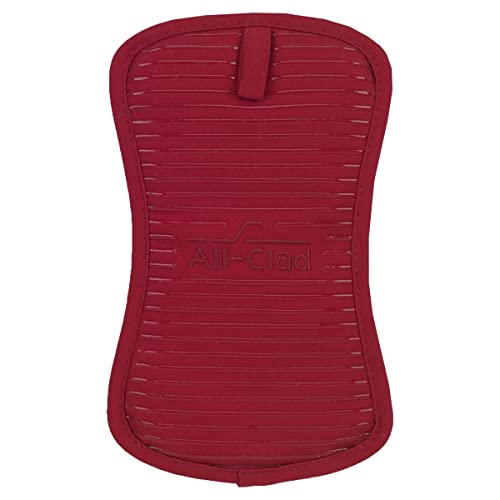 All-Clad Premium Pot Holder & Heating Pad, (1-Pack) Heat Resistant to 500 Degrees, 100% Cotton 10"x6.25" for Kitchen and Barbeque, Chili Red - color: Chili, size: 1 Pack