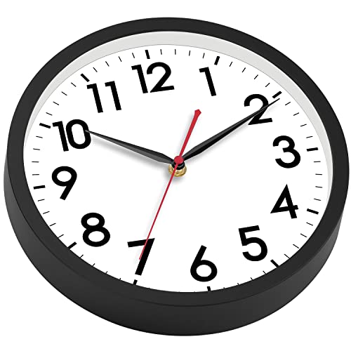 AKCISOT 18 Inch Wall Clock, Silent Battery Operated Analog Clock, Black | Large Size | Living Room | Kitchen | Classroom | Office | Easy to Read Numbers - color: A_black, size: 18 Inch