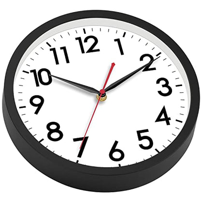 AKCISOT 18 Inch Wall Clock, Silent Battery Operated Analog Clock, Black | Large Size | Living Room | Kitchen | Classroom | Office | Easy to Read Numbers - color: A_black, size: 18 Inch