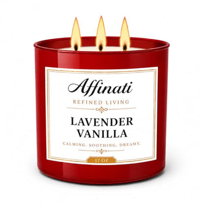 Affinati Lavender Vanilla 17 oz 3-Wick Luxury Soy Blend Candle
