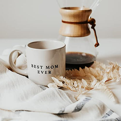 Sweet Water Decor Best Mom Ever Stoneware Coffee Mugs - 14Oz Cute Coffee Mugs for Hot and Cold Drinks - Dishwasher and Microwave Safe - Mothers Day Gift - Ideal for Tea & Espresso - style: Best Mom Ever