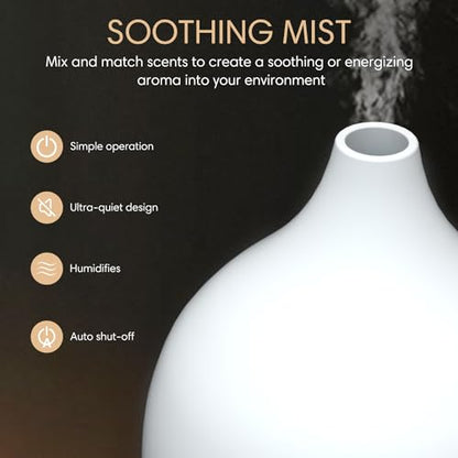 SALKING Essential Oil Diffuser 2 Pack, 100ml Aromatherapy Diffuser for Home | Cool Mist Humidifier with Auto Shut-Off, Ultrasonic Diffusers for Essential Oils, Warm White Lights, Quiet, Bedroom, Office - color: Set of 2
