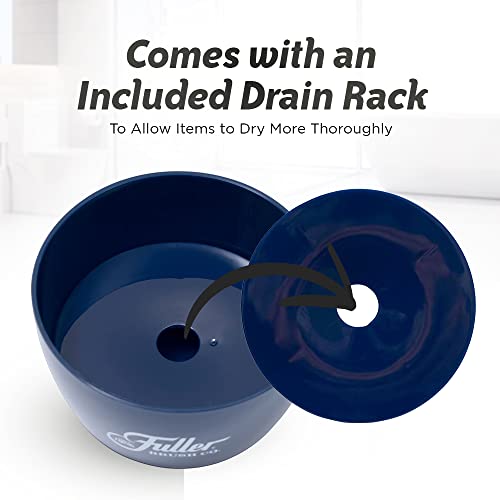 Fuller Brush Handy Holder with Drain Rack – Small Sink Caddy for Organizing Cleaning Sponges & Tools – Removable Drain Tray, Dishwasher Safe – Red - color: Red