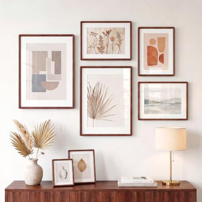 Acovy 5x7 Picture Frame, Natural Solid Mahogany Wood | Handcrafted Wooden Frame, Matted to 4x6, High Definition Tempered Glass, Wall Hook Included - color: Mahogany, size: 5"x7"