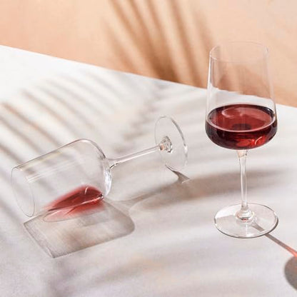 KROSNO Red Wine Glasses Set of 6, 16.9 oz, Infinity Collection | Wine Tumbler with Stem, Lead-Free Crystal Glassware, Drinking Glasses, Elegant Cups, Home & Restaurant, Dishwasher Safe - size: Red Wine 500 ml (Set of 6)