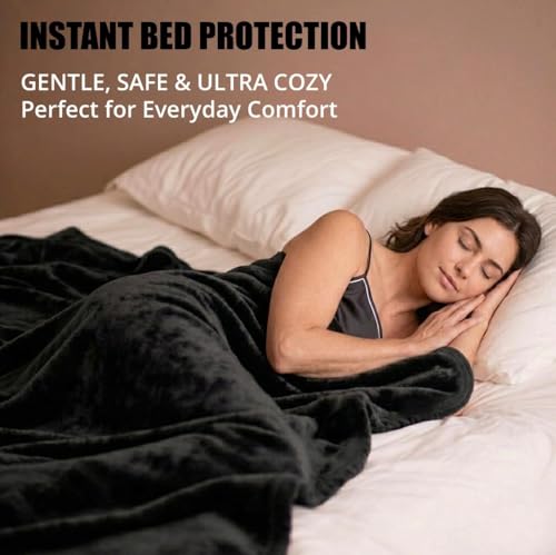 Waterproof Blanket for Bed, 60" x 80" Waterproof Throw Blanket, Leakproof Bed Protector, Absorbent, Spill Proof, Stain Resistant, Reversible Sherpa & Micro Velvet, Machine Washable - color: Black