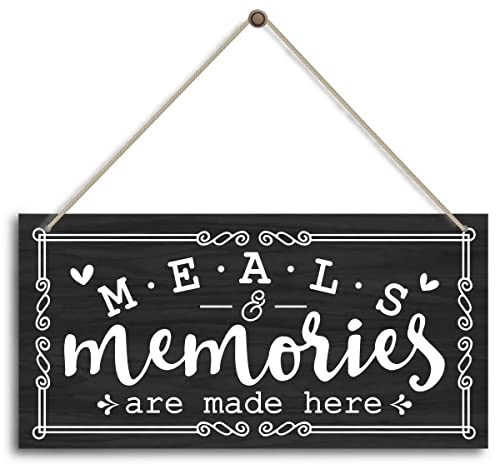 Kitchen Door Sign Decor, Meals & Memories Are Made Here, Kitchen Wall Wooden Sign Plaque Decoration Housewarming Gifts for New House Home Women Men Kitchen Gifts for Mom Grandma - color: Home 11
