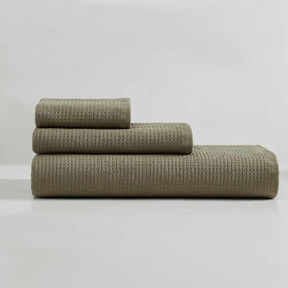 Calvin Klein - Bath Towels, Super Soft & Absorbent Cotton Towels, Oeko-Tex Certified (Eternity Solid Dusty Green, 3-Piece) - color: Eternity Dusty Green, size: 3 Pack