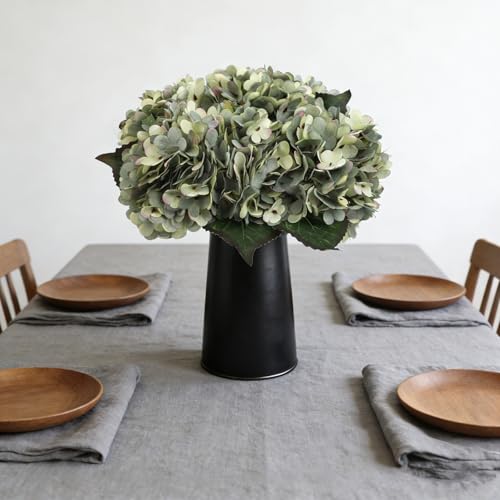 Kimura's Cabin 6pcs Hydrangea Artificial Flowers Fake Hydrangeas,Mint Green | Silk Hydrangea Flower with Stems Faux Flower,Home Table Centerpieces Wedding Bouquets Arrangements Baby Shower Party Decor - color: Mint Green