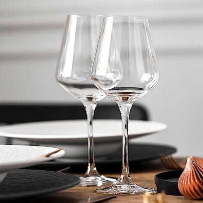 Villeroy & Boch La Divina Collection Red Wine Glass, Set of 4, Crystal Glass, 15.75 oz Capacity, Clear | Crystal glass red wine glasses, dishwasher safe, rounded bowl lets red wine's bouquet fully develop - style: Red Wine Goblet