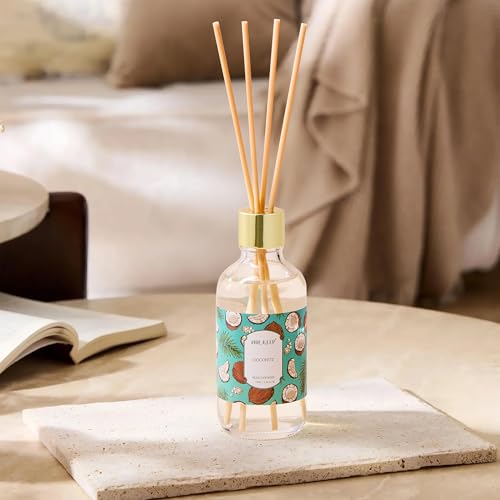 Reed Diffuser Oil Set with Reed Sticks,Rose Aromatherapy Oil Scent Diffuser for Home Office Bathroom Decoration Perfume and Gifts 3.38oz/100ml