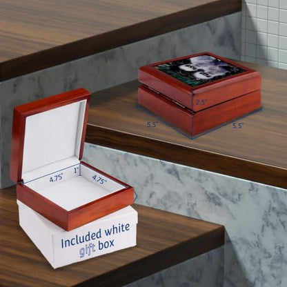 3dRose White baby eagles. Jewelry Box 7 x 7 inch with 4 inch tile