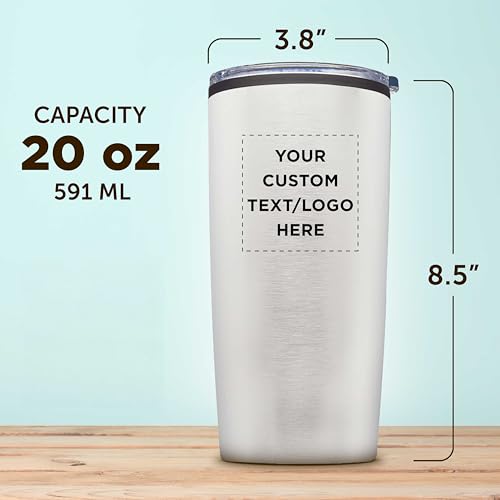 Father’s Day Custom Plastic Tumblers 20 oz Set of 6/12/24, Personalized Bulk Pack with Lids - Iced Coffee Tumbler, To Go Cup, Insulated Gift for Dad - Silver - color: - Custom – Silver
