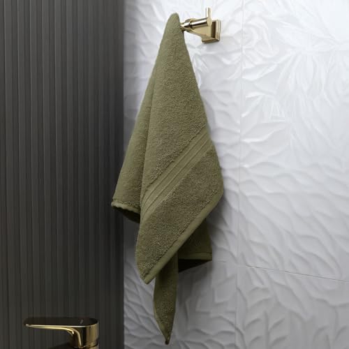 Hand Towels 4 Pack - 100% Cotton & Extra Soft, Large (16"x 28") Thick, Cozy, Extra Soft - Versatile, Perfect as Cotton Hand Towels for Bathroom, Cozy Face Towel, Army Green - color: Army Green