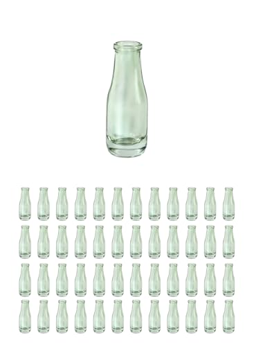 Serene Spaces Living Mini Green Glass Bud Vase, Centerpiece for Wedding Reception, Mini Flower Vases for Home Decor, Vintage Bottle Style Vase, Pack of 48 - size: Pack of 48