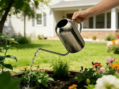 Fasmov Stainless Steel Watering Can with Long Spout Modern Style Watering Pot, 53oz/1.5L