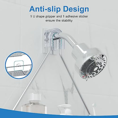 TreeLen Rustproof Shower Caddy, Hanging, Stainless Steel, 4 Hooks, 2 Shelves, Non-Slip - color: Silver