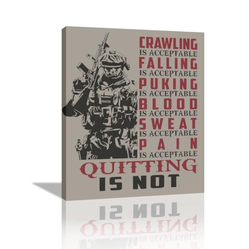 American Military Army Wall Art Retro Soldiers Motivational Wall Decor American Canvas Prints Artwork Vintage Inspring Patriotic Pictures Home Decor Framed Ready to Hang for Home Office 20"x24" - color: vintage soldier, size: 20"L x 24"W