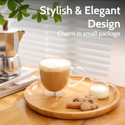 Sweese Clear Coffee Mugs - 8 oz Double Wall Glass Coffee Mugs Set of 4, Perfect for Espresso, Latte, Cappuccino - size: 8 oz (Set of 4)