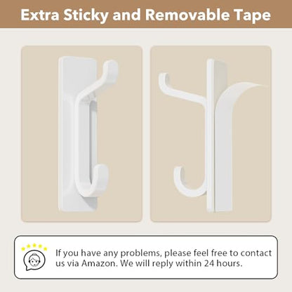 pickpiff 13LB Strong Stick-on Hooks for Coat & Towel, White 6 Pack - color: White, size: 6 Pack