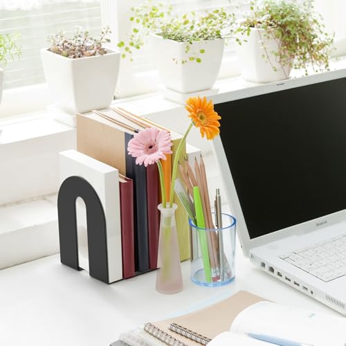 Heavy Duty 10" Bookends, 2 Pair Black Bookend for Office, Home,Bookshelves | Heavy Duty Bookends, Bookend Stopper for Heavy Books, For Office, Binders & Books - size: 4Pcs