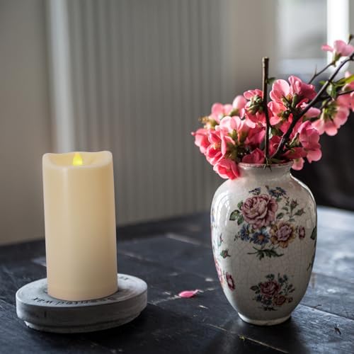 Large 10" x 4" Outdoor Waterproof Flameless Candles with Remote and Timers, 1000 Hours Battery Operated LED Flickering Pillar Candles for Lanterns, Ivory Plastic, Set of 2 - color: 2 Pack-D4"x H10"