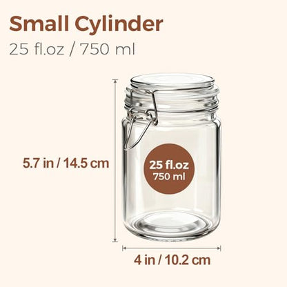 ComSaf 25 oz Glass Jars with Airtight Lids 6 Pack Pantry Coffee Canisters | Meal prep salads, Overnight oats, Preserving canning, Sourdough pickling, Pantry organization, Pickling fermenting, Snacks - size: 25oz*6
