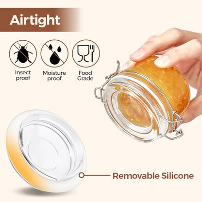 ComSaf Small Mason Glass Jars with Airtight Lids 4 oz 6 Pack Pantry | Herbs honey jam, Spice rack cabinet organization, Kitchen storage, Salt pepper chili, Wedding favors - size: 4oz*6