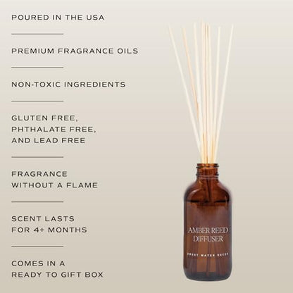 Sweet Water Decor Cashmere and Vanilla Reed Diffuser Set for Home - Milky Coconut, Soft Cashmere, Bourbon Vanilla, Sandalwood Scented Reed Diffusers - Lasts 4+ Months, Made in the USA