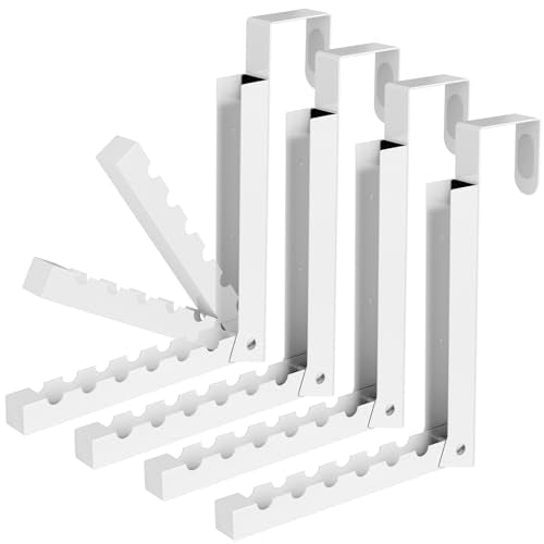 Over The Door Hooks 4 Pack,Over The Door Hanger Hook,Folding Over The Door Drying Rack for Laundry,Coat Rack,Compact Small Space Foldable Portable - color: white-4
