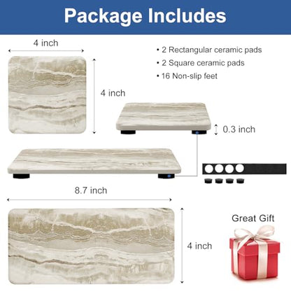 4 Pcs Drying Stone for Kitchen Counter Soap Trays Bathroom Sink Toothbrush | Fast Water Absorbing Stone Tray Hand Soap Dish Quick Dry Mat Sponge Holder Sink Caddy Ceramic Bathroom Tray Diatomite Coaster - color: Stone