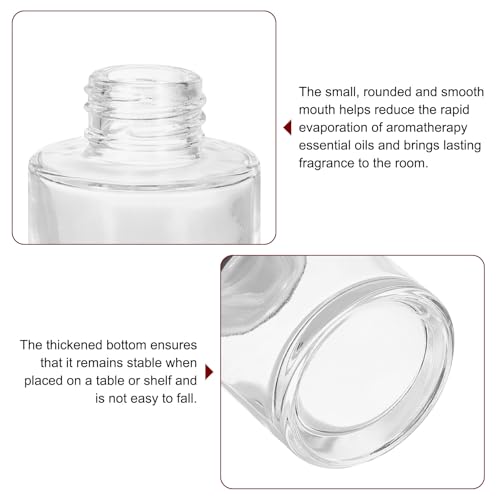 HARFINGTON 50ml/1.7oz Empty Glass Diffuser Bottle 2.6" x 2" Refillable Fragrance Accessories Aromatherapy Jar Container for Replacement Reed Diffuser DIY Home Bathroom Transparent - size: 1.7 Ounces